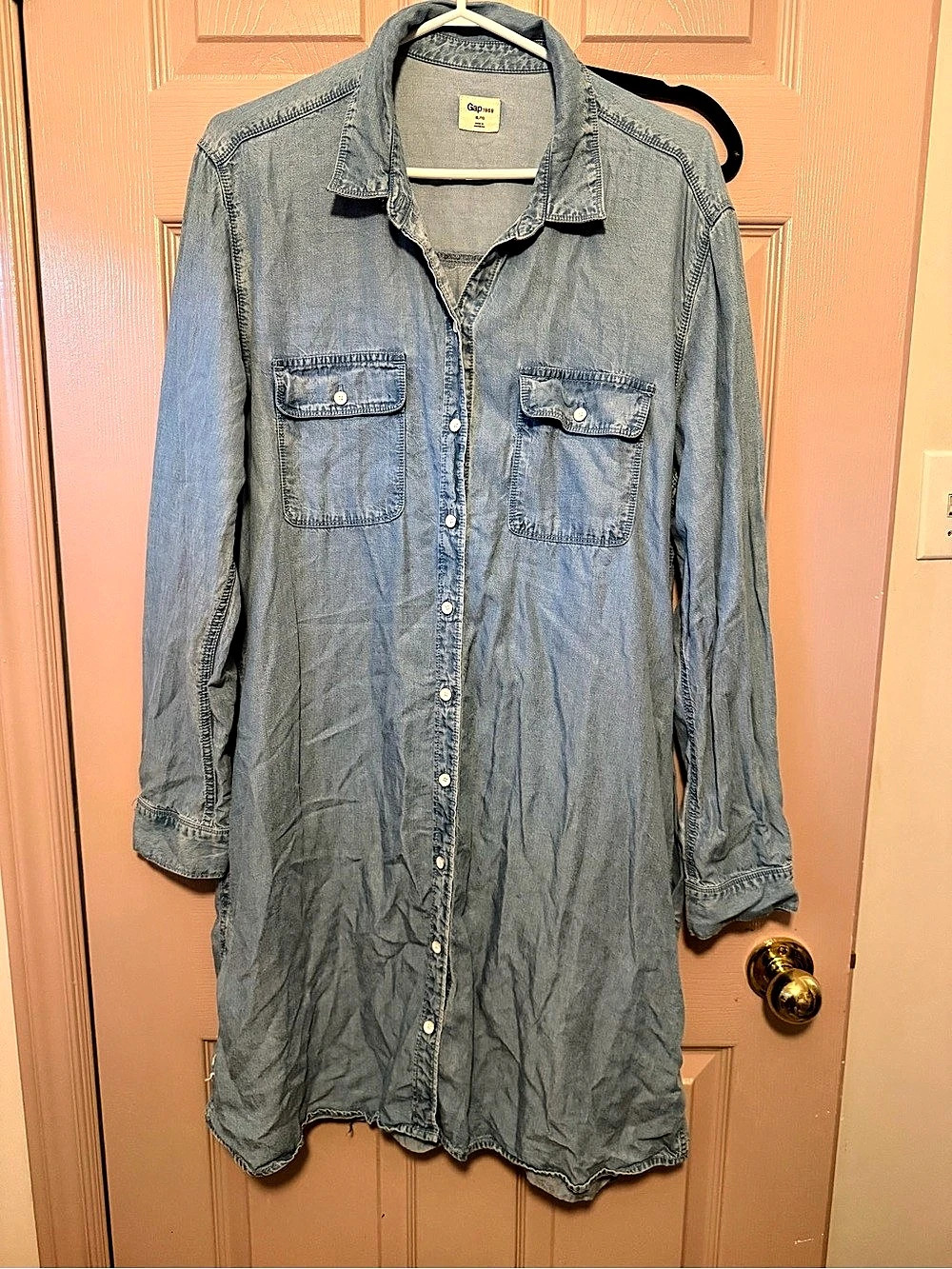 Gap 1969 Denim Western Shirt Dress Blue XL